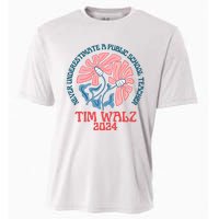 Never Underestimate A Public School Teacher Cooling Performance Crew T-Shirt