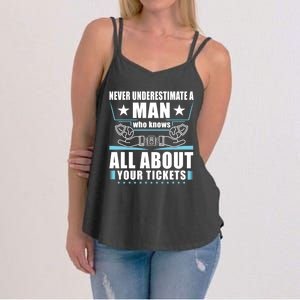 Never Underestimate An Insurance Agent Funny Gift Women's Strappy Tank