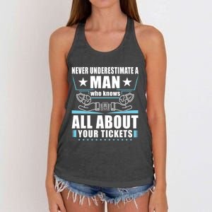 Never Underestimate An Insurance Agent Funny Gift Women's Knotted Racerback Tank