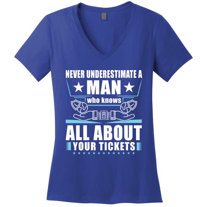 Never Underestimate An Insurance Agent Funny Gift Women's V-Neck T-Shirt