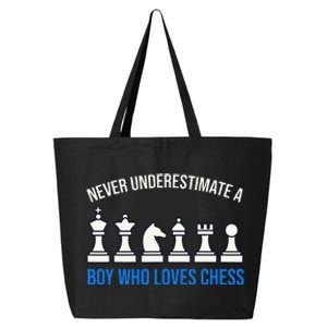 Never Underestimate A Boy Who Loves Chess 25L Jumbo Tote