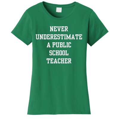 Never Underestimate A Public School Teacher Women's T-Shirt