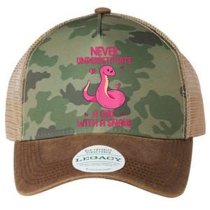 Never Underestimate A Girl With A Snake Quote Legacy Tie Dye Trucker Hat