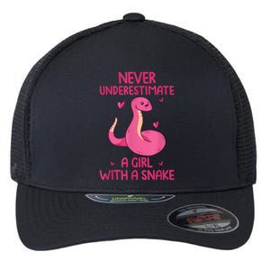 Never Underestimate A Girl With A Snake Quote Flexfit Unipanel Trucker Cap