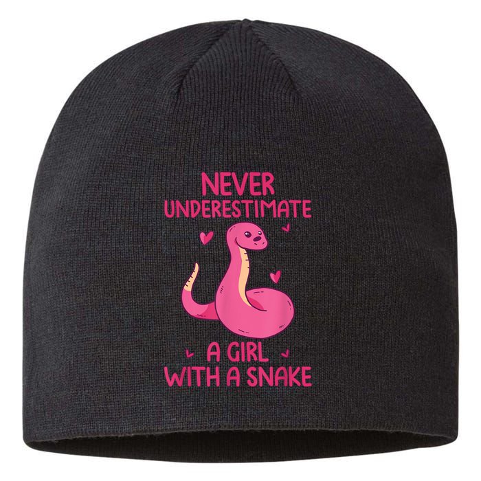 Never Underestimate A Girl With A Snake Quote Sustainable Beanie