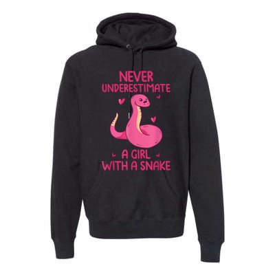 Never Underestimate A Girl With A Snake Quote Premium Hoodie