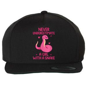 Never Underestimate A Girl With A Snake Quote Wool Snapback Cap