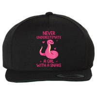 Never Underestimate A Girl With A Snake Quote Wool Snapback Cap