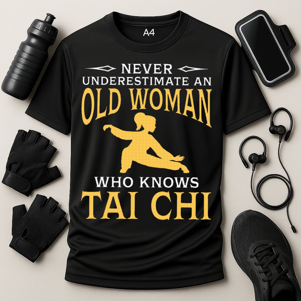 Never Underestimate An Old Woman Who Knows Tai Chi Cooling Performance Crew T-Shirt