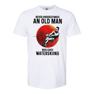 Never Underestimate An Old Who Loves Water Skiing Gift Softstyle CVC T-Shirt