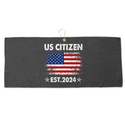 New Us Citizen Est 2024 American Immigrant Citizenship Gifts Large Microfiber Waffle Golf Towel