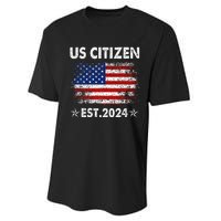 New Us Citizen Est 2024 American Immigrant Citizenship Gifts Performance Sprint T-Shirt