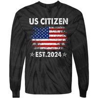 New Us Citizen Est 2024 American Immigrant Citizenship Gifts Tie-Dye Long Sleeve Shirt