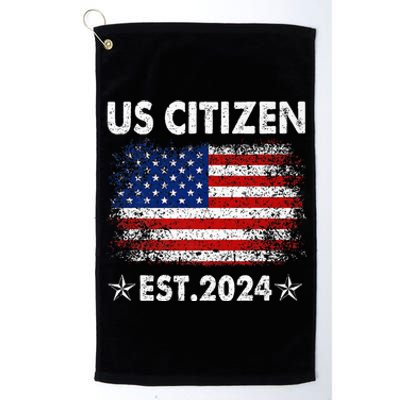 New Us Citizen Est 2024 American Immigrant Citizenship Gifts Platinum Collection Golf Towel