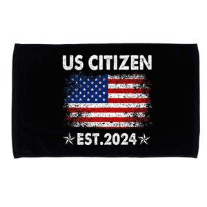 New Us Citizen Est 2024 American Immigrant Citizenship Gifts Microfiber Hand Towel