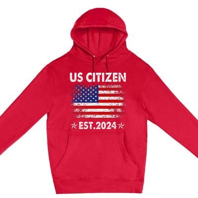 New Us Citizen Est 2024 American Immigrant Citizenship Gifts Premium Pullover Hoodie