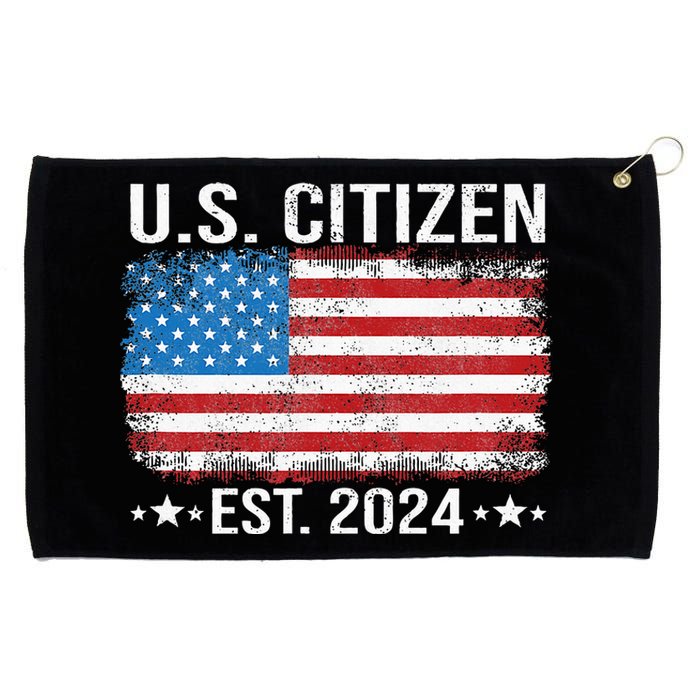 New Us Citizen Est 2024 American Immigrant Citizenship Grommeted Golf Towel