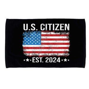 New Us Citizen Est 2024 American Immigrant Citizenship Microfiber Hand Towel