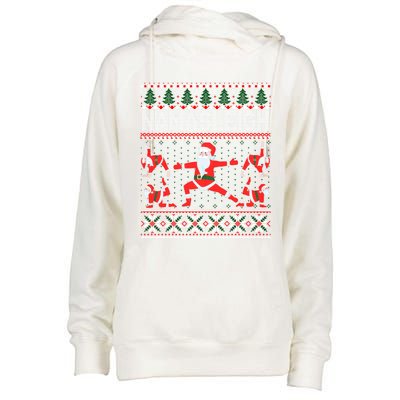 Namasleigh Ugly Christmas Sweater Meme Santa Claus Yoga Gift Womens Funnel Neck Pullover Hood