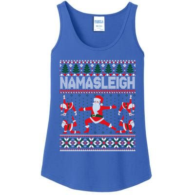 Namasleigh Ugly Christmas Sweater Meme Santa Claus Yoga Gift Ladies Essential Tank