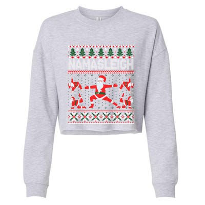 Namasleigh Ugly Christmas Sweater Meme Santa Claus Yoga Gift Cropped Pullover Crew