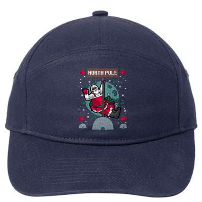 Naughty Ugly Christmas Sweater Gift 7-Panel Snapback Hat