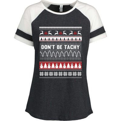 Nurse Ugly Christmas Sweater DonT Be Tachy Enza Ladies Jersey Colorblock Tee