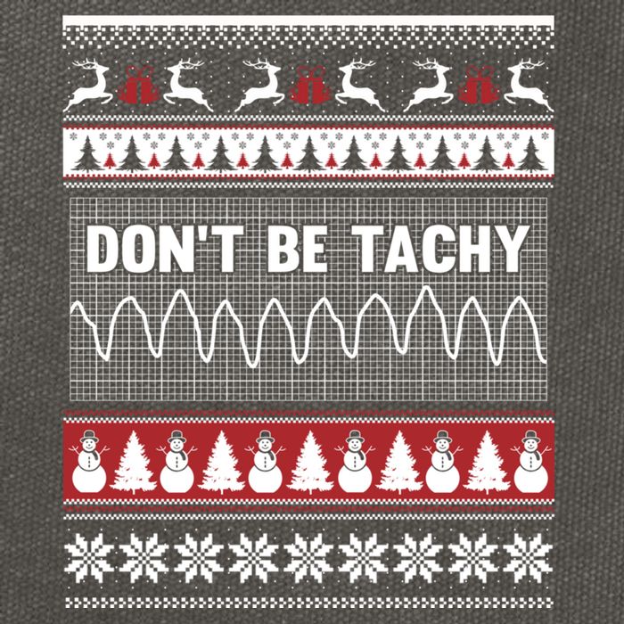 Nurse Ugly Christmas Sweater DonT Be Tachy Cotton Canvas Backpack