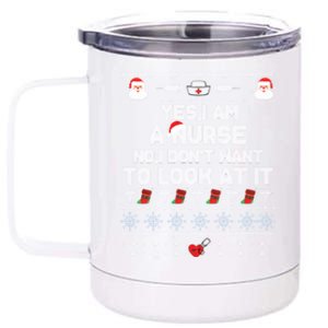 Nurse Ugly Christmas 12 oz Stainless Steel Tumbler Cup