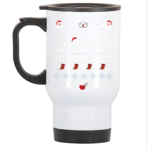 Nurse Ugly Christmas Stainless Steel Travel Mug