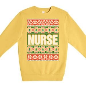 Nurse Ugly Christmas Sweater Premium Crewneck Sweatshirt