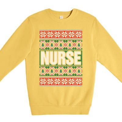 Nurse Ugly Christmas Sweater Premium Crewneck Sweatshirt