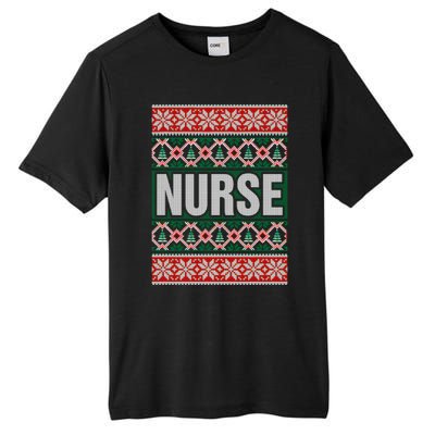 Nurse Ugly Christmas Sweater Tall Fusion ChromaSoft Performance T-Shirt