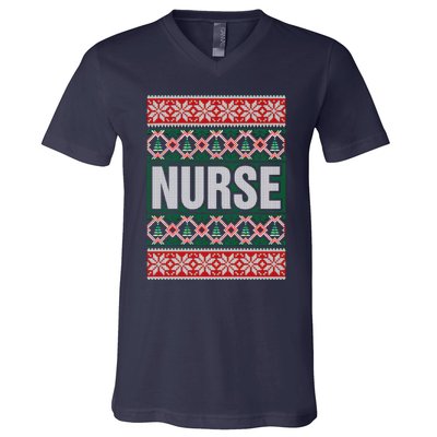 Nurse Ugly Christmas Sweater V-Neck T-Shirt