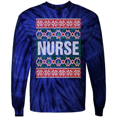 Nurse Ugly Christmas Sweater Tie-Dye Long Sleeve Shirt