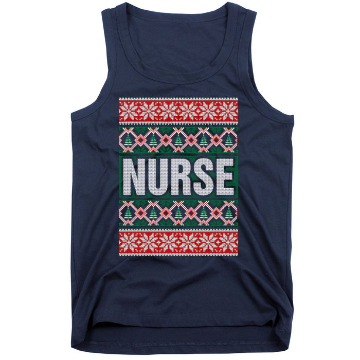 Nurse Ugly Christmas Sweater Tank Top