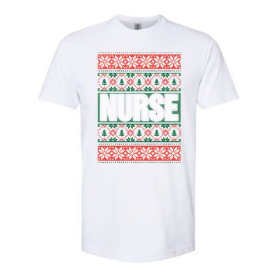 Nurse Ugly Christmas Sweater Softstyle CVC T-Shirt