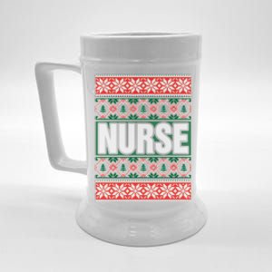 Nurse Ugly Christmas Sweater Beer Stein