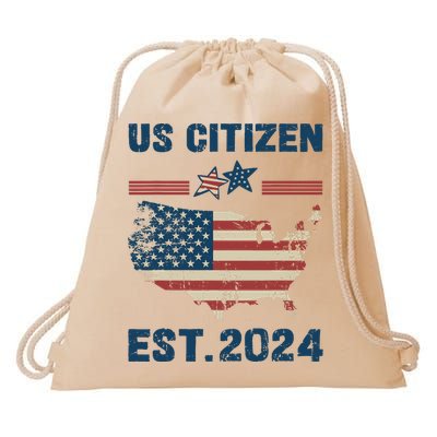 New Us Citizen Est 2024 Immigrant American Citizenship Party Drawstring Bag