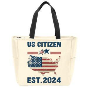 New Us Citizen Est 2024 Immigrant American Citizenship Party Zip Tote Bag