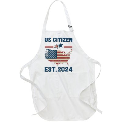 New Us Citizen Est 2024 Immigrant American Citizenship Party Full-Length Apron With Pockets