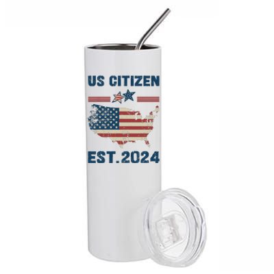 New Us Citizen Est 2024 Immigrant American Citizenship Party Stainless Steel Tumbler