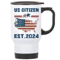 New Us Citizen Est 2024 Immigrant American Citizenship Party Stainless Steel Travel Mug