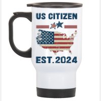 New Us Citizen Est 2024 Immigrant American Citizenship Party Stainless Steel Travel Mug