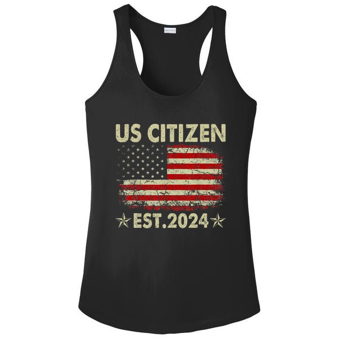 New Us Citizen Est 2024 American Immigrant Citizenship Gifts Ladies PosiCharge Competitor Racerback Tank