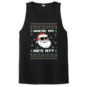 Naughty Ugly Christmas Sweater Funny Adult WhereS My Hos At Meaningful Gift PosiCharge Competitor Tank