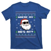 Naughty Ugly Christmas Sweater Funny Adult WhereS My Hos At Meaningful Gift T-Shirt