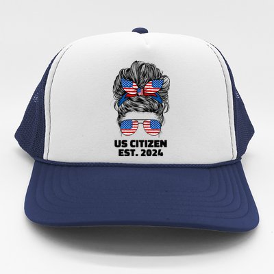 New Us Citizen Est 2024 Citizenship American Usa Women Wife Trucker Hat