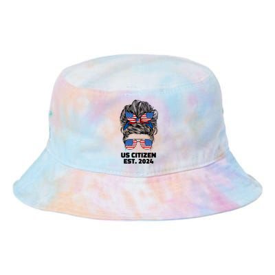 New Us Citizen Est 2024 Citizenship American Usa Women Wife Tie Dye Newport Bucket Hat