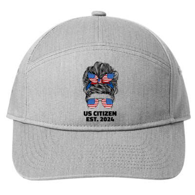 New Us Citizen Est 2024 Citizenship American Usa Women Wife 7-Panel Snapback Hat